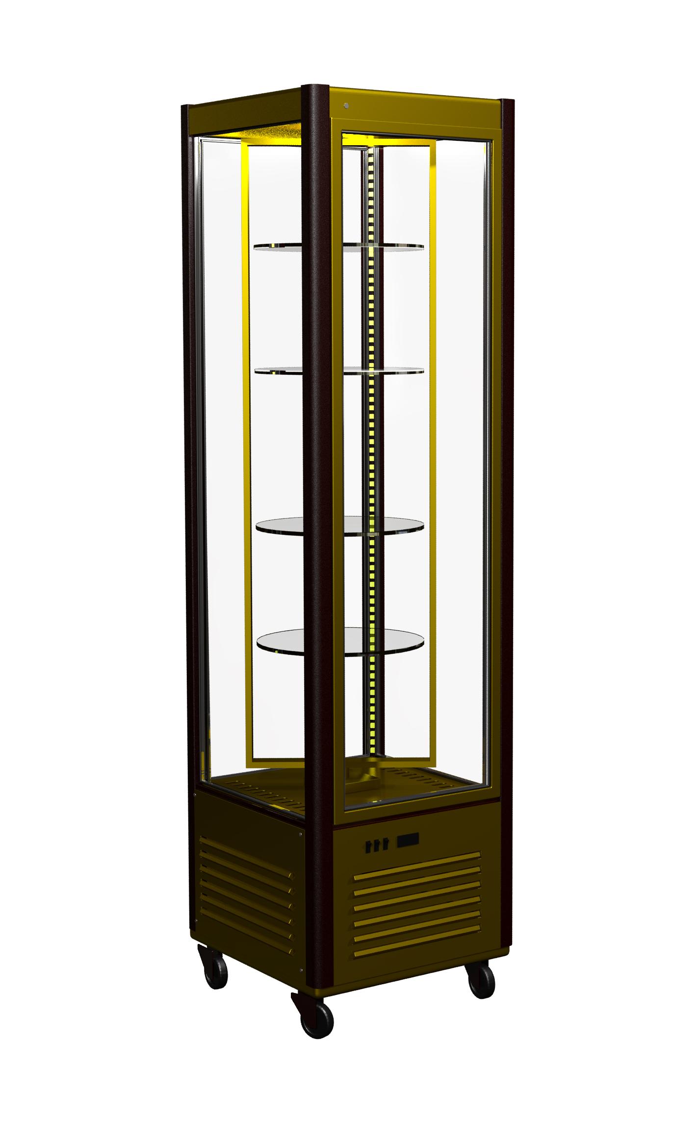 Шкаф холодильный D4 VM 400-2 (R400Cвр Люкс коричнево-золотой, 12, INOX) Polus