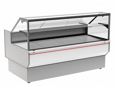 Холодильная витрина Polus GC95 SM 1,8-1 (ВХС-1,8 Carboma GC95) (боковины серые, декор белый)