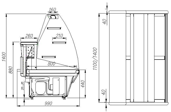 Кондитерская витрина Polus K95 SM 1,2-1 (ВХСд-1,2 Полюс )