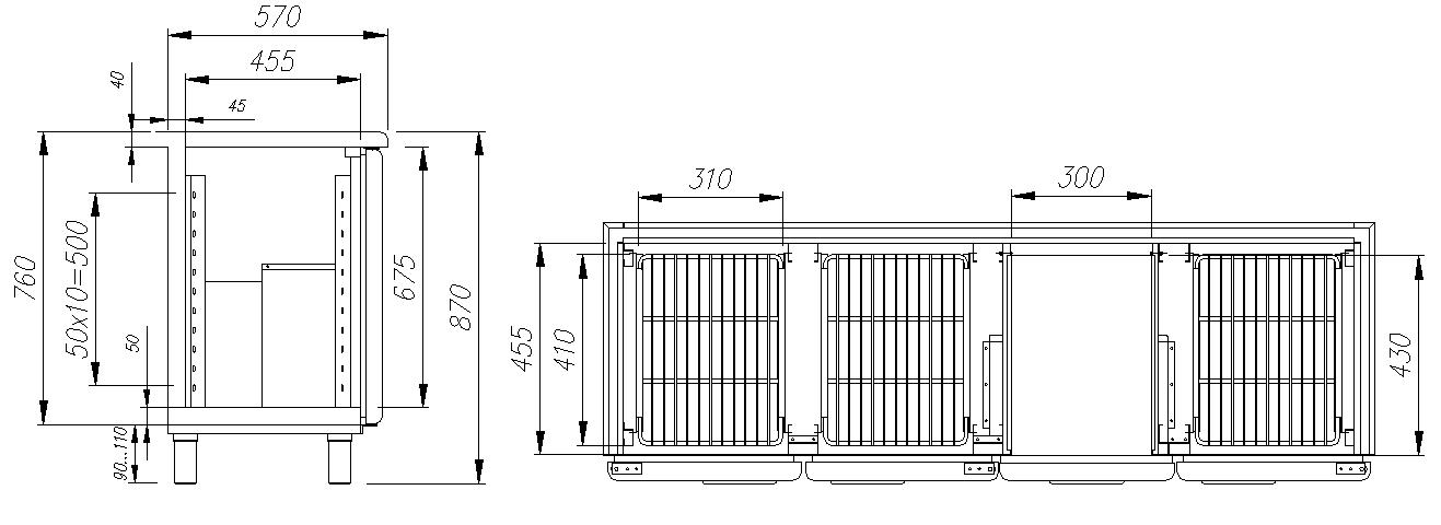 Стол холодильный T57 M3-1 9006-1(2)9 (BAR-360) Polus