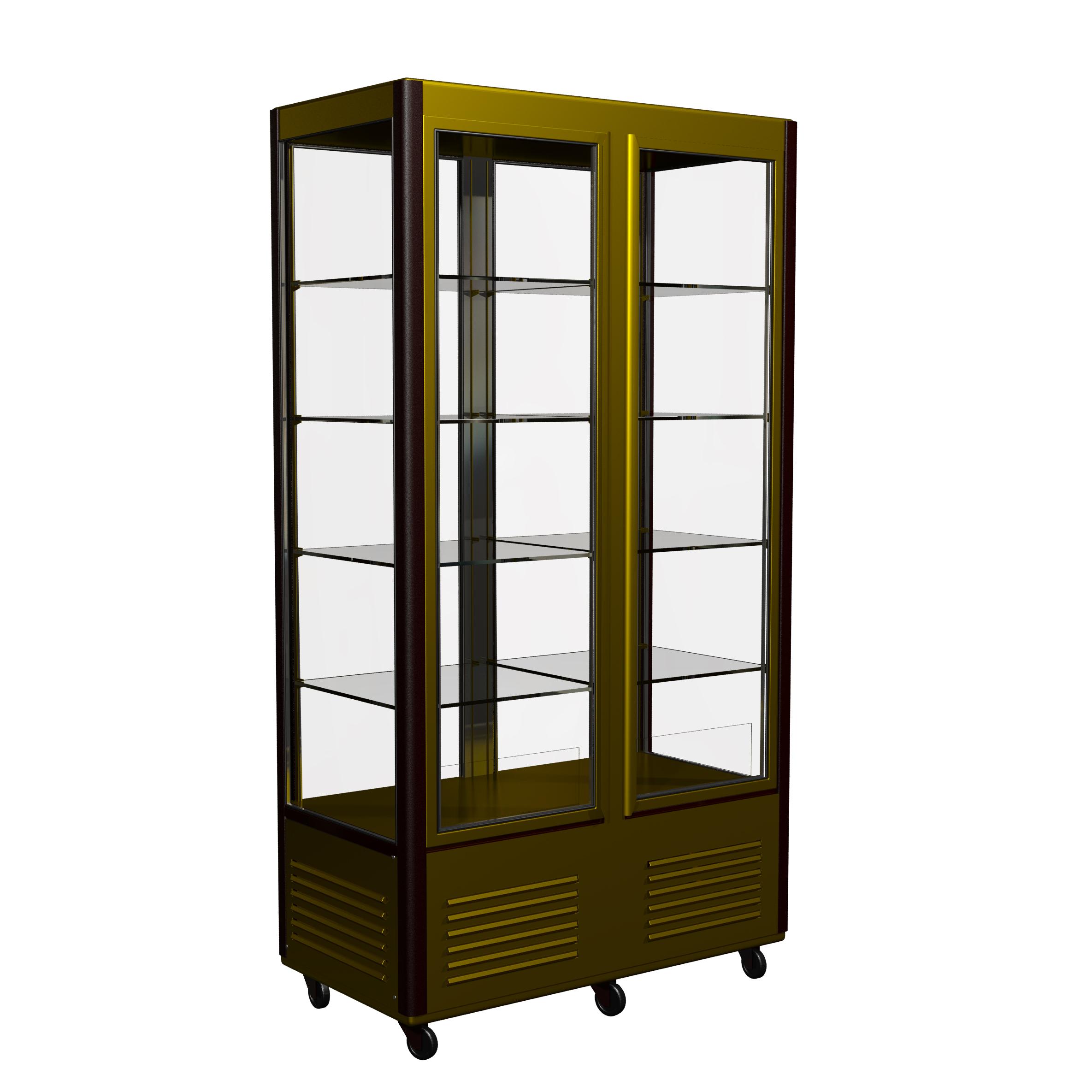 Шкаф холодильный D4 VM 800-1 (R800C Люкс коричнево-золотой, 12, INOX) Polus