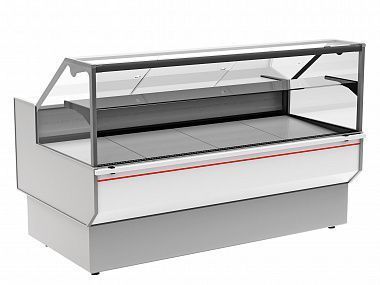 Холодильная витрина Polus GC95 SL 1,0-1 (ВХСн-1,0 Carboma GC95) (боковины серые, декор белый)